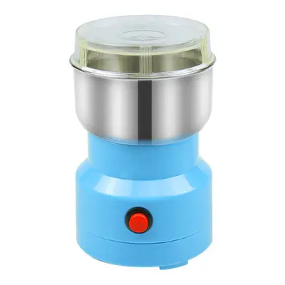 (Blue, US Plug) Coffee Grinder 250W One-click Grinding Power Off Overheat Protection for Kitchen