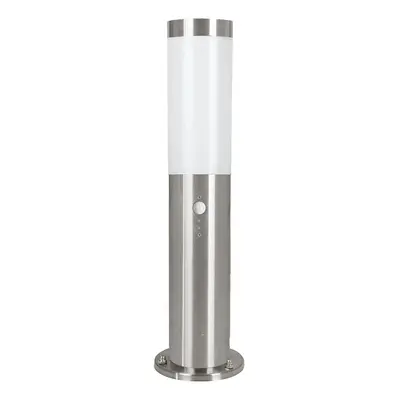 IP44 Outdoor Bollard Light & PIR Sensor Stainless Steel 12W E27 450mm Lamp Post