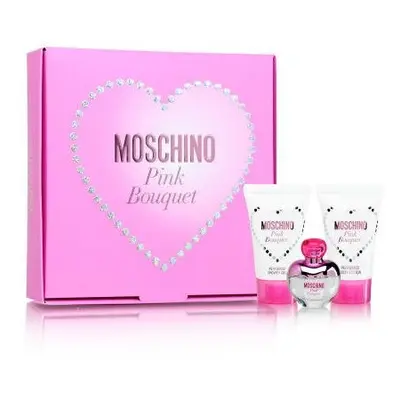 Moschino Pink Bouquet Pcs Set For Women: 0.17 Eau De Toilette + 0.8 Shower Gel + 0.8 Body Lotion