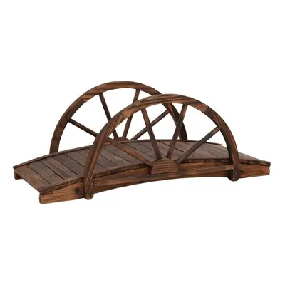 vidaXL Garden Bridge with Half-wheel 99x50x38 cm Solid Wood Fir Arc Footbridge