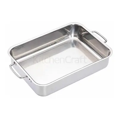 MasterClass Stainless Steel Heavy Duty 32cm x 23cm Roasting Pan