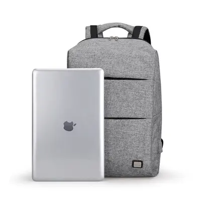 (Gray) 15.6 Inches Laptop Backpack USB Charging Waterproof Traveling Business Bag