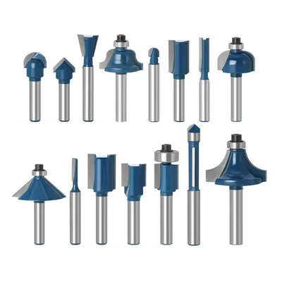 15Pcs 1/4 Inch Shank Router Bit Set Woodworking Milling Cutter 6.35mm Shank Drill Bits For Trimm