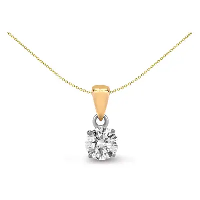 Jewelco London Ladies Solid 18ct Yellow Gold Claw Set Round G SI1 0.5ct Diamond Solitaire Charm 