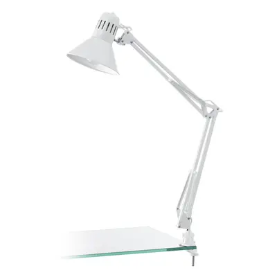 Table Desk Lamp Colour Shiny White Moveable In Line Switch Bulb E27 1x40W