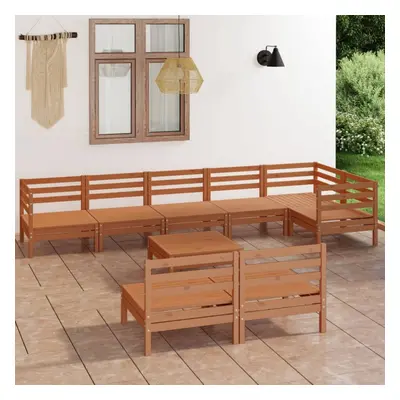 vidaXL Garden Lounge Set Patio Lounge Set Piece Solid Wood Pine Honey Brown