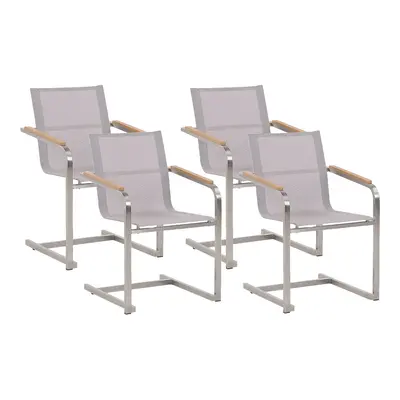 Set of Garden Chairs COSOLETO Stainless Steel Beige