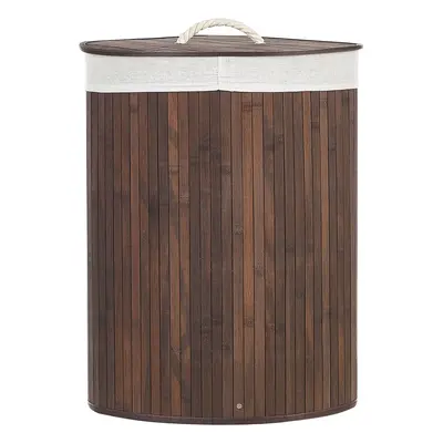 Bamboo Basket with Lid Dark Wood MATARA