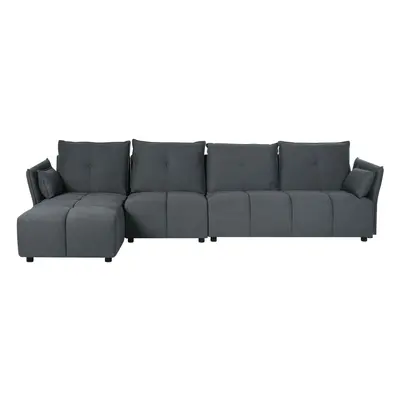 Corner Sofa TOMRA Fabric Graphite Grey Right Hand