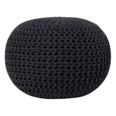 Cotton Knitted Pouffe x cm Black CONRAD