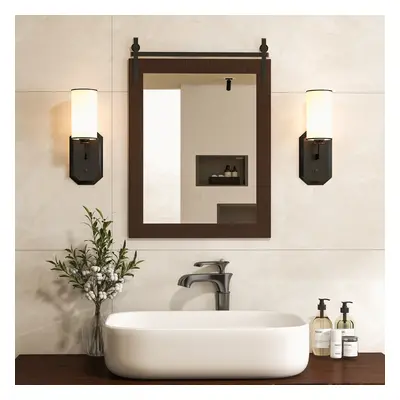 Wall Mounted Mirror Vanity Make Up Farmhouse Wall Mirror Rectangle Decorative