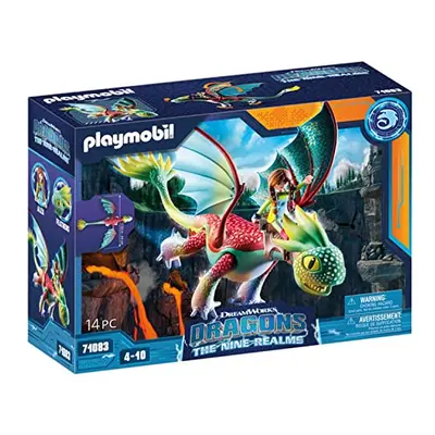 71083 How to Train your Dragon: Nine Realms Feathers and Alex, Dragon Toy with movable wings and