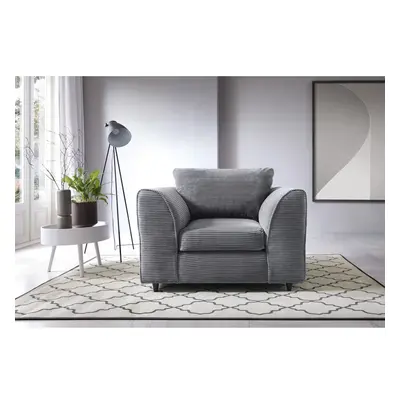 (Grey) Jumbo Cord Armchair