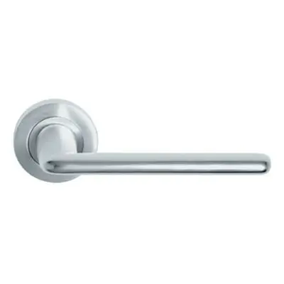 PAIR Slimline Straight Bar Handle on Round Rose Concealed Fix Satin Chrome