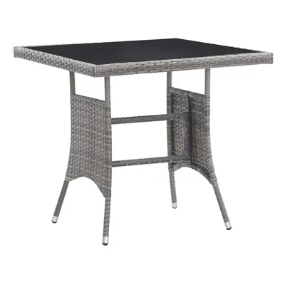 (80 x x cm) vidaXL Garden Table Outdoor Dining Table Patio Coffee Table Grey Poly Rattan