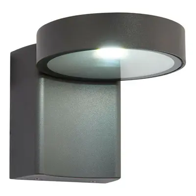 IP44 Outdoor Adjustable Round Wall Light Dark Anthracite 10W Cool White LED