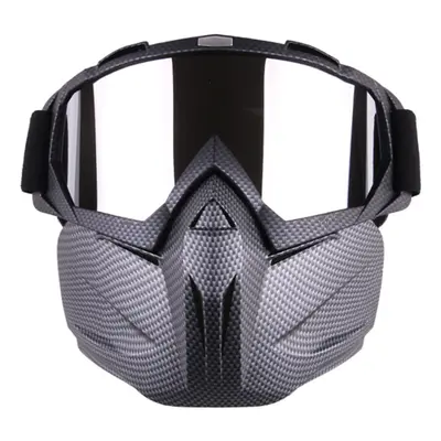 (#1) Motorcycle Helmet Riding Detachable Modular Face Mask Windproof Breathable Shield Goggles O