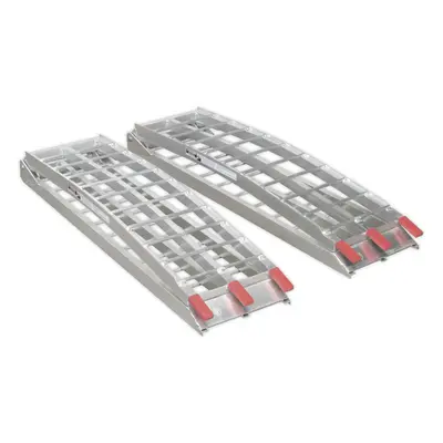 PAIR Aluminium Loading Ramps - 680kg Capacity Per Pair - Folding Design