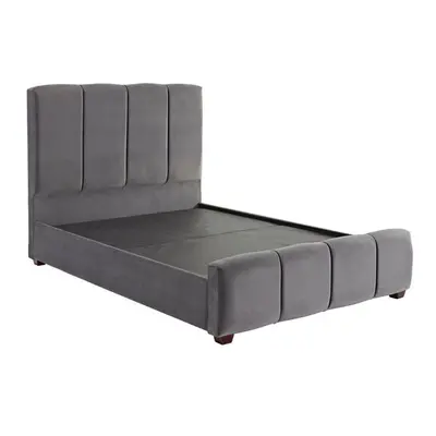 DS Living Chloe Panel Upholstered Bed Frame Steel Grey