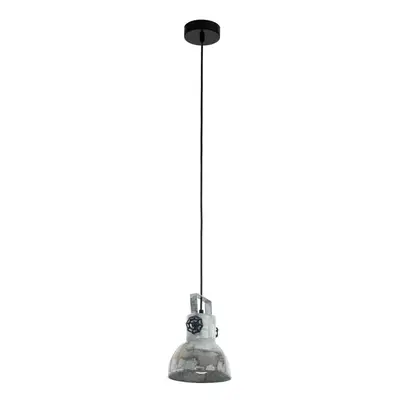 Hanging Ceiling Pendant Light Black & Raw Steel 1x 40W E27 Industrial Feature