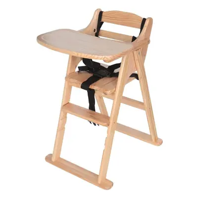 Safetots Simply Safe Folding Wooden High Chair Natural