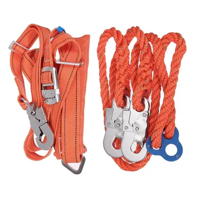 (Type C -Â Safety Belt with White Rope) Tree Climbing Sets Climbing Spikes Safety Belt with Rope