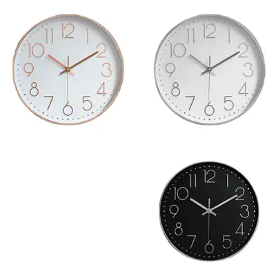 (C) 12'' Modern Gold Black White Silent Wall Clock Hanging Home Office Room Decor