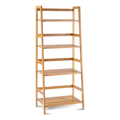 4-Tier Bamboo Plant Shelf Ladder Stand Potted Plant Display Rack