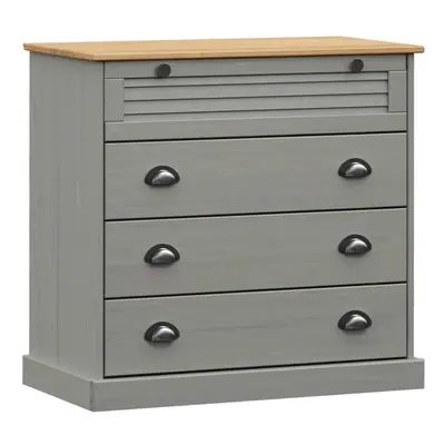 (grey) vidaXL Chest of Drawers Wooden Sideboard Storage Cabinet VIGO Solid Wood Pine