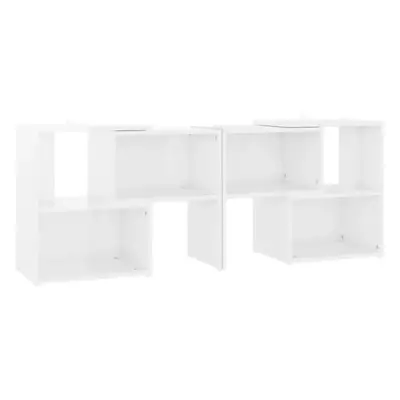 vidaXL TV Cabinet High Gloss White Engineered Wood Indoor Stereo Cabinet Set