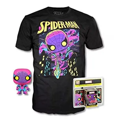 Pop- Pop & Tee Marvel Spiderman Black Light T-Shirt Size Playsets, Multicolor (889698554886)