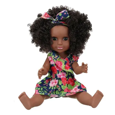 () 35CM Simulation Vinyl African Black Lifelike Realistic Reborn Baby Doll Toy with Clothes for 