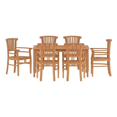 vidaXL Garden Dining Set Outdoor Dining Table and Chair Piece Solid Wood Teak