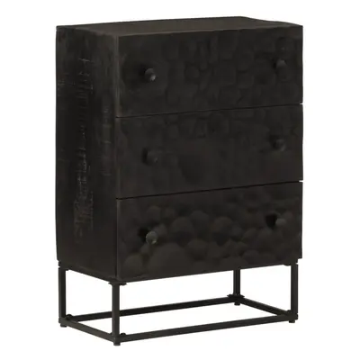 vidaXL Chest of Drawers Cabinet Sideboard Black Solid Wood Mango and Iron