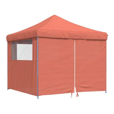 (terracotta, with sidewalls) vidaXL Foldable Tent Canopy Patio Pavilion Gazebo Pop up Tent Marqu