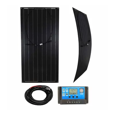 (100w Black, Solar Panel & Kit) 30/50/100w Flexible Solar Panel PV Photo-voltaic Boat Marine Car