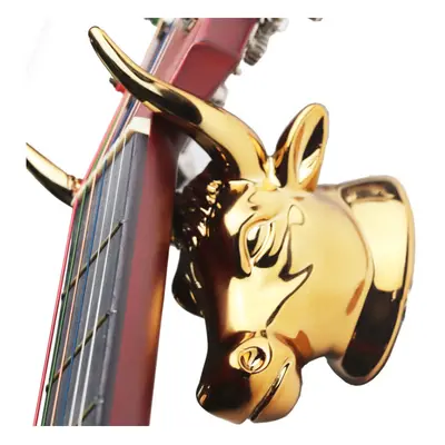 Universal Set Gold Bull Metal Guitar Hanger Hook Holder Wall Mount Stand Bracket for Bass