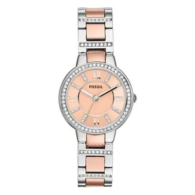 Fossil Virginia Rose Dial Crystal Two-tone Es3405 Women's Watch