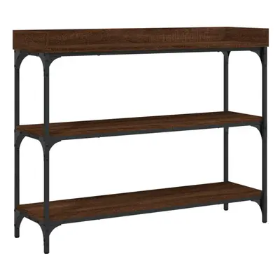 vidaXL Console Table with Shelves Hallway End Table Accent Table Brown Oak