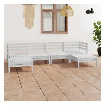 vidaXL Garden Lounge Set Outdoor Lounge Set Piece White Solid Wood Pine