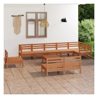 vidaXL Garden Lounge Set Patio Lounge Set Piece Solid Wood Pine Honey Brown