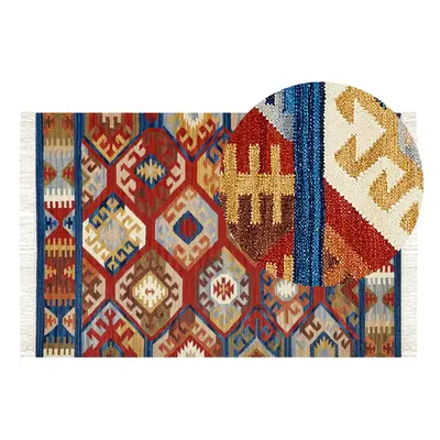 Wool Kilim Area Rug x cm Multicolour JRVESH