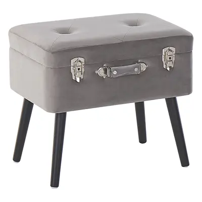 Stool MALLARD Grey Velvet