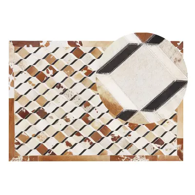 Cowhide Area Rug x cm Brown SERINOVA