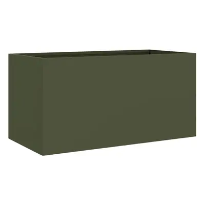 (green, x x cm/ pcs) vidaXL Planter Raised Garden Bed Plant Pot Flower Pot Grey Weathering Steel