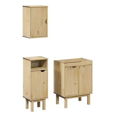 vidaXL Bathroom Furniture Set Piece Sink Cabinet Cupboard Solid Wood Pine