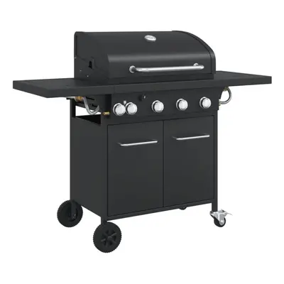 vidaXL Gas BBQ Grill with Burners Gas Barbecue Black Powder-coated Steel