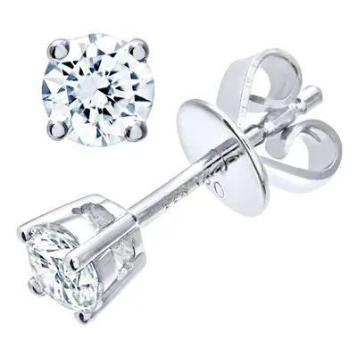 Jewelco London Platinum Round 1/3ct Diamond Solitaire Stud Earrings - PE0AXL1372PTJPK