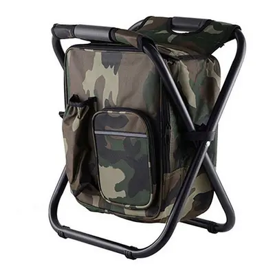 (Camouflage) Outdoor Folding Stool Portable Backpack Chair