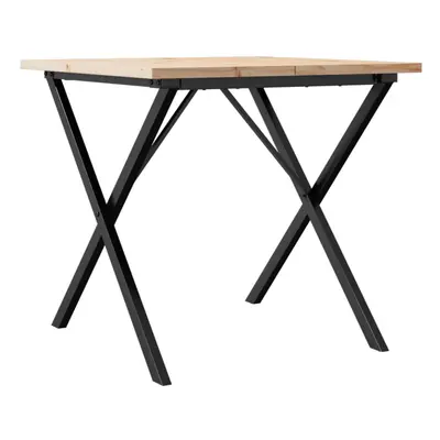 vidaXL Dining Table Kitchen Dinner Table X-Frame Solid Wood Pine and Steel